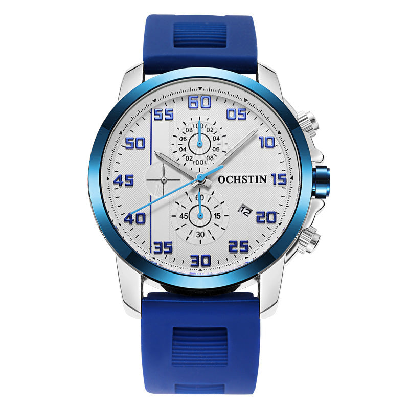 OCHSTIN GQ080 Bussiness Style Male Wristwatch Silicone Band Analog Sport Quartz Watch