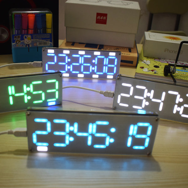 Geekcreit DIY 6 Digit LED Large Screen Two-Color Digital Tube Desktop Clock Kit Touch Control