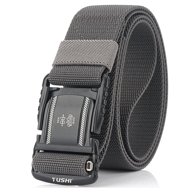 TUSHI 125cmx3.8cm Men Tactical Belt Outdoor Zinc Alloy Quick Release Buckle Casual Belts Waist Belts