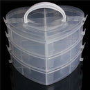 3 Layers Portable Clear Plastic Case Makeup Organizer Nail Decoration Storage