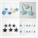12 PCS Decorative Seashell Shower Curtain Hooks Bathroom Beach Shell Decorations