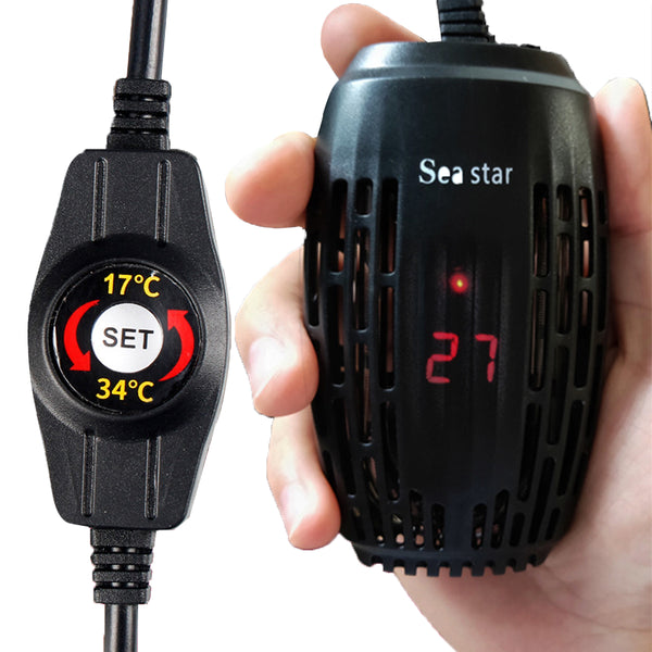 50/100W LED Aquarium Heater Submersible Fish Turtle Tank Thermostat Gauge Cartridge Heater