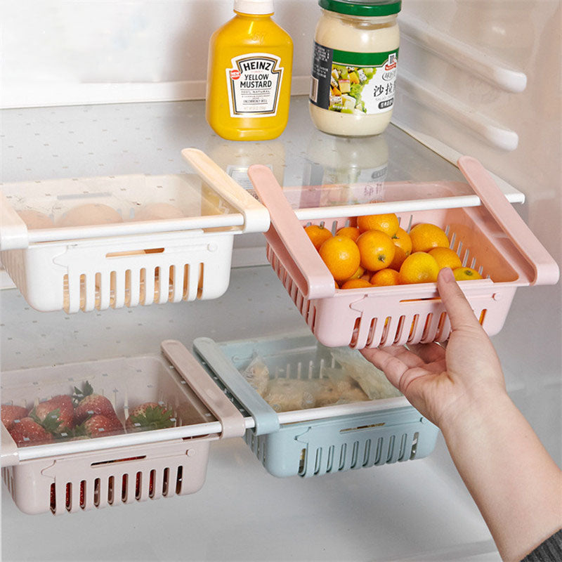 1 Piece Storage Holders Kitchen Article Storage Shelf Refrigerator Drawer Shelves Plate Layer Storage Basket Rack Desktop Organizer
