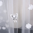 Elegant Ivory Cathedral Length Butterfly Petal Bride Wedding Bridal Veil White DIY Sewing Cloth