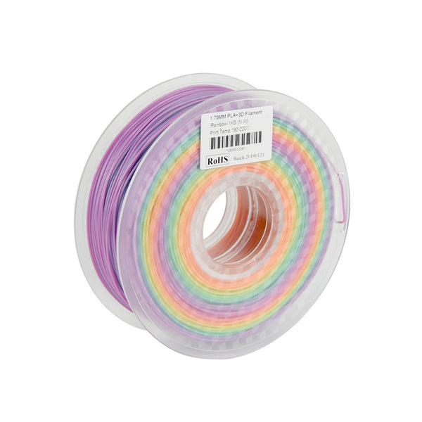 Two Trees 1KG/Roll 1.75mm PLA+ 11 Colors Combination Mixed Color Gradient None Bubble Filament for 3D Printer