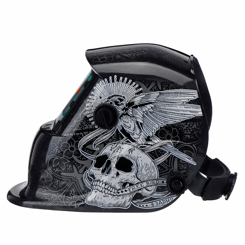 Adjustable Darkening Welding Welder Helmet Grinding Solar Powered Face Skull Mask