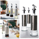 KCASA 300ML Olive Oil Dispenser Bottles with Funnel Stainless Steel Oil Pourer Dispensing Bottles Oil Vinegar Sauce Bottle