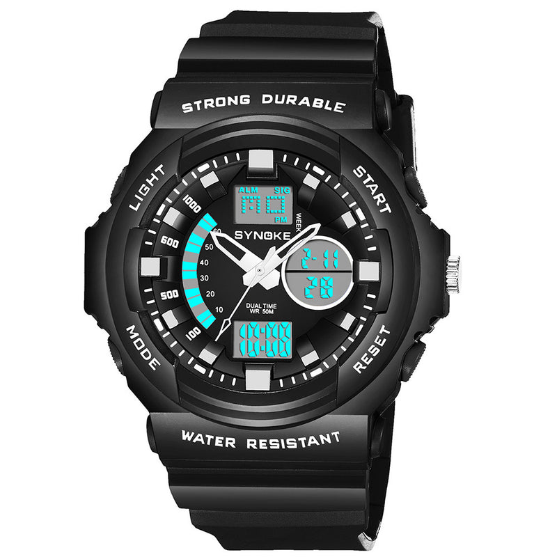 SYNOKE 66866 Multi-Function 50M Waterproof Double Action Watch Sports Digital Watch Men Watch