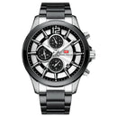 MINI FOCUS 0237G Fashion Business Men Watch Multi-function Waterproof Stainless Steel Strap Quartz Watch