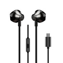 Wired Control Type-C Digital Decoding Earphone HIFI Stereo Noise Cancelling Waterproof Earphone