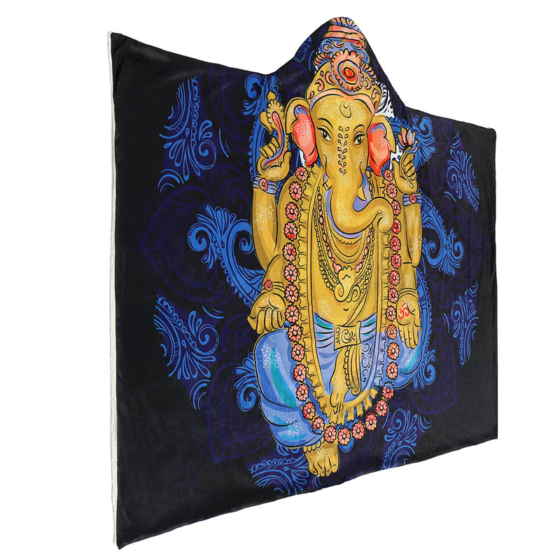 Hooded Throw Blankets Indian Ganesha Wearable Soft Warm Sleeping Sofa Bed Cover