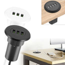 Bakeey 3 USB 5V 3.1A Desktop Hole Grommet EU USB Charger Smart Charging Station for Samsung Xiaomi for iPhone