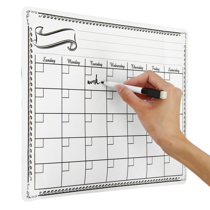 30x42cm Magnetic Dry Erase White Board Planner Whiteboard Calendar Message Board For Refrigerator