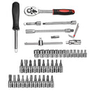 46Pcs Socket Wrench Set 1/4" Drive Ratchet Metric Kit Garage Car Motorcycle Repair Tools
