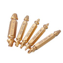 Drillpro 5pcs Double Side Damaged Screw Bolt Extractor Drill Bits Gold Oxide Edition Stripped Screw Removers