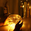 USB Rechargeable 5M 50LED Copper Wire String Light Waterproof for Wedding Party Christmas DC5V+Remote Control