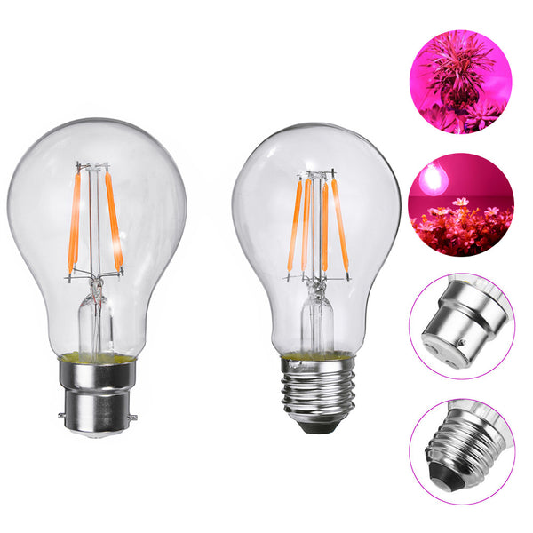 E27 B22 4W A60 COB Non-Dimmable LED Grow Light Bulb for Plant Hydroponic Greenhouse AC85-265V