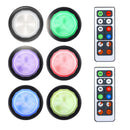 DIGOO DG-DZ18 6pcs Colorful Wireless LED Night Light Remote Control Dimmable Lamps for Cabinet Closet