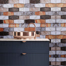 3D Wall Sticker Tile Marbling Brick Self-adhesive Waterproof Kitchen Bathroom Home Decor DIY Removable