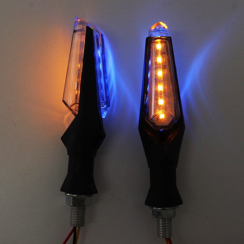 4Pcs Universal 10LED 12V 1W Motorcycle Turn Signal Lights Indicator Amber Blue