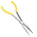 11'' Long Needle Nose Pliers Straight Wire Cutter Bent Tip Mechanics Repair Tool