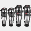 4Pcs Adults Stainless Steel Knee Elbow Armour Motorbike Racing Motocross Protector Pads Elbow Guard Protective Cycle