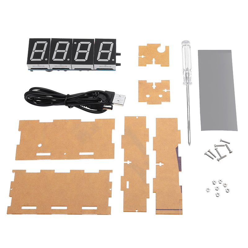 Geekcreit 4 Digit LED Electronic Clock Temperature Light Control Version With Housing