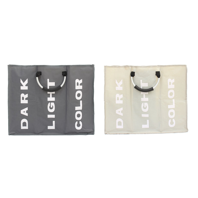 Clothes Storage Baskets Bag Laundry Hampers 94L 3 Grids Wash Dirty Removable Home