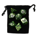 7 Piece Polyhedral Dice Set Multisided Dice With Dice Bag RPG Role Playing Games Dices Green