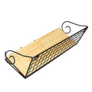 Hanging Wall Mounted Rack Storage Organizer Wood Home Display Storage Baskets w/ Iron Hook