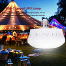 AC85-265V E27 16W Touch Dimming LED Bulb UFO Lamp Emergency Camping Ceiling Light With USB Connector Charging