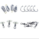 ZANLURE 177pcs Fishing Accessories Kits Hooks Swivels Sinker Stoppers Sequins With Fishing Box