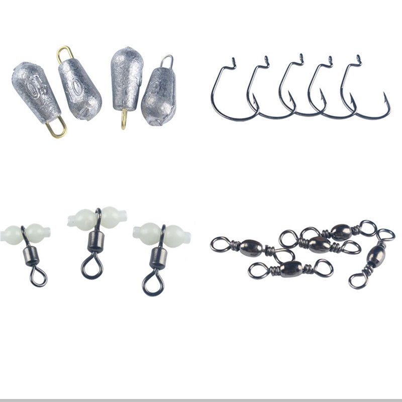 ZANLURE 177pcs Fishing Accessories Kits Hooks Swivels Sinker Stoppers Sequins With Fishing Box
