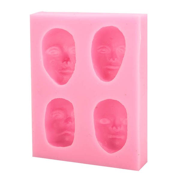 Men's Face Silicone Fandant Mold Chocolate Polymer Clay Mould