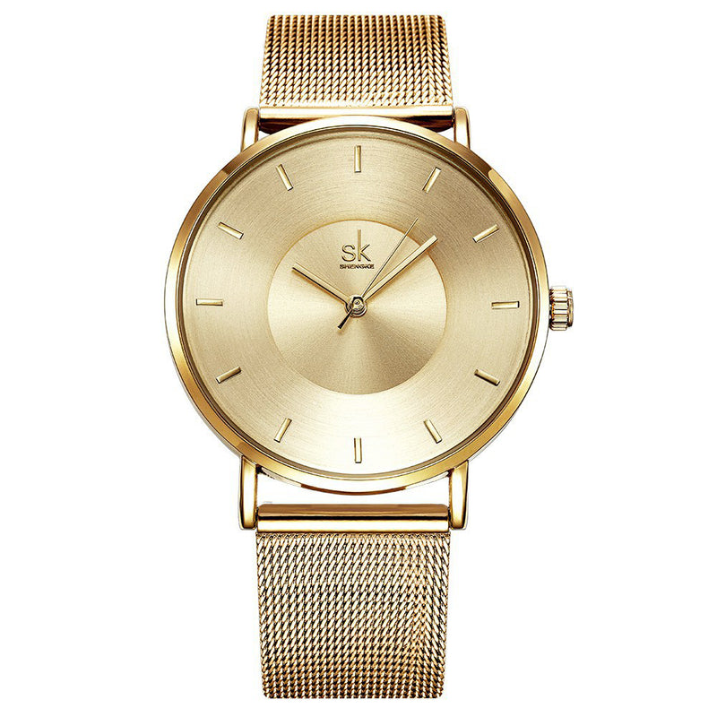 SK K0059 Ultra Thin Fashionable Women Wrist Watch Full Steel Dress Quartz Watches