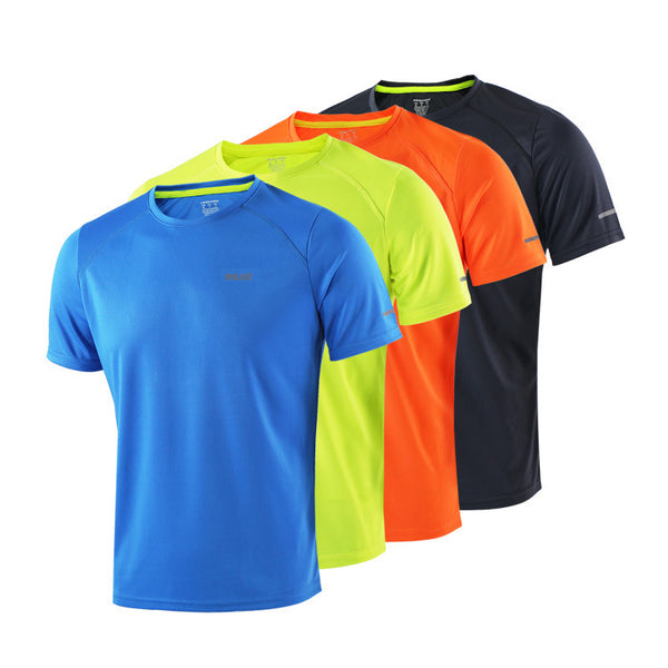 ARSUXEO Men Summer Running T Shirts Active Short Sleeves Quick Dry Training Jersey Sports Clothing