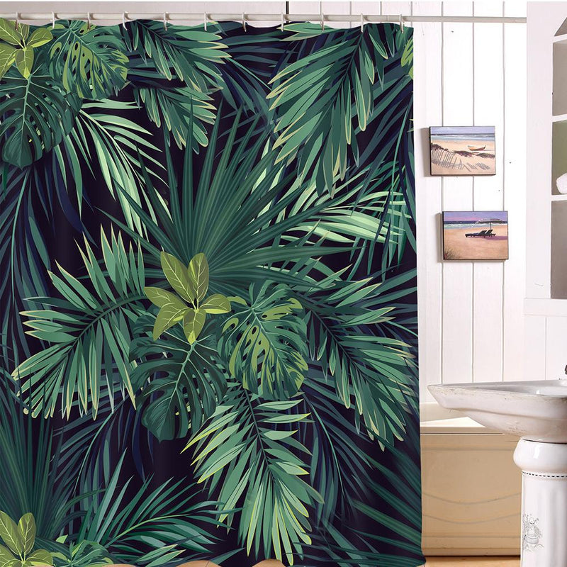 3D Banana Leaves Printing Waterproof Bathroom Shower Curtain