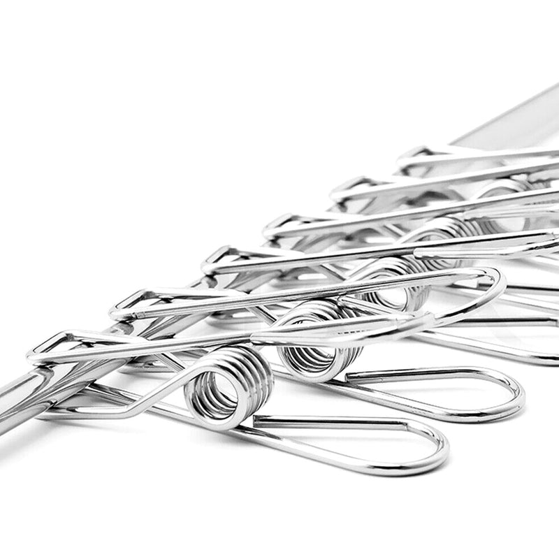 60Pcs Stainless Steel Clothes Pegs Hanging Clips Pins Laundry Windproof Clamp Household Clothespin
