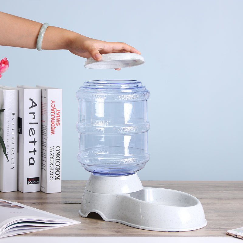 3.8L Large Automatic Pet Food Drink Dispenser Dog Cat Feeder Water Bowl Dish