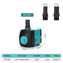 3.5-25W Multifunctional Submersible Pump Ultra Quiet Fountain Pump for Fish Tank Pond Side Suction Water Pump Water-cooled Air Conditioner