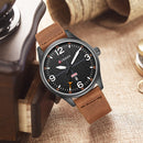 CURREN 8265 Men Sport Watch Military Leather Week Day Display Strap Casual Quartz Wrist Watch