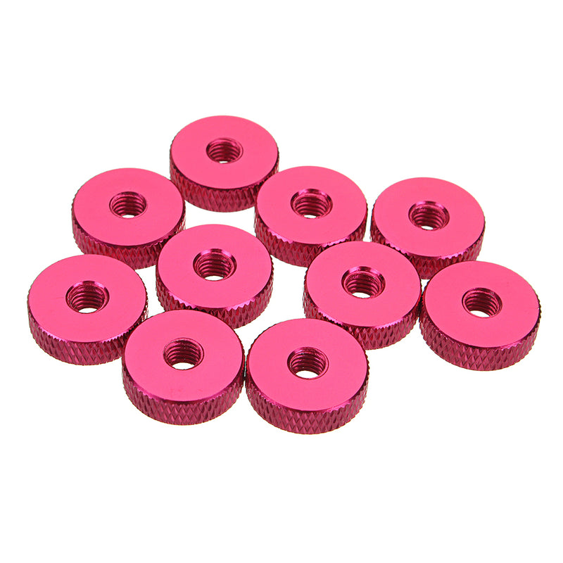 Suleve M5AN1 10Pcs M5 Manual Knurled Thumb Screw Nut Spacer Flat Washer Aluminum Alloy Multicolor