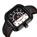 OULM HP3876 Date Display Fashionable Men Wrist Watch Leather Strap Quartz Watches