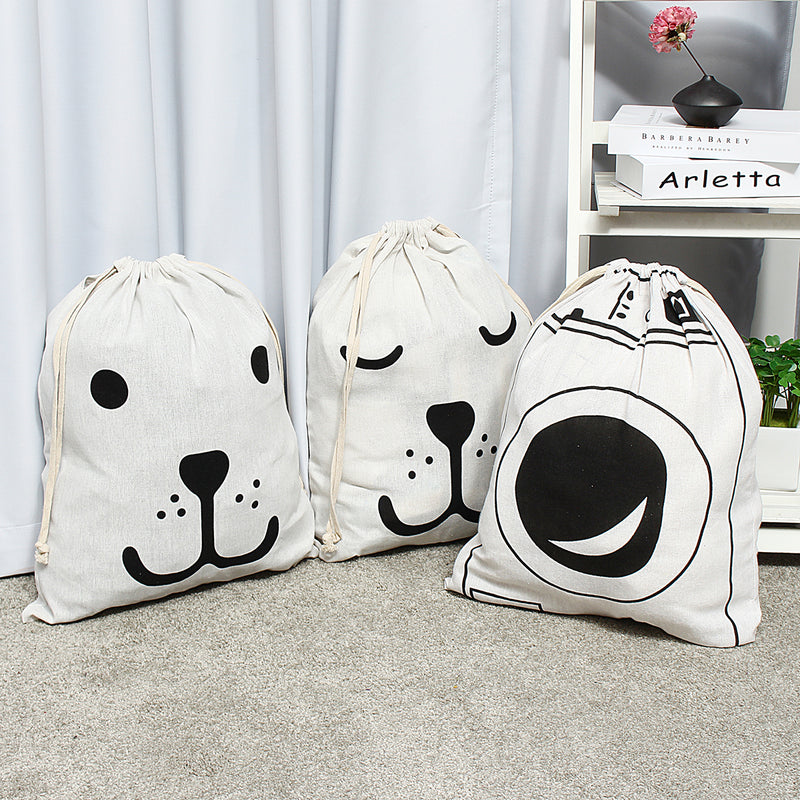 Cotton Sack Drawstring Storage Bag Toy Shoes Laundry Travel Stuff Clothes