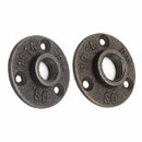1/2 or 3/4 Inch Black Flange Iron Pipe Floor Fitting Plumbing Threaded Three Holes Flange