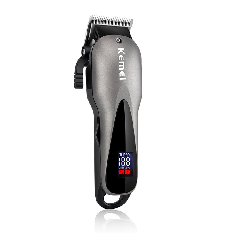 KEMEI KM-1929 LCD Display Baldheaded Hair Clipper Trimmer High Power Rechargeable Electric Haircut Cutter Machine