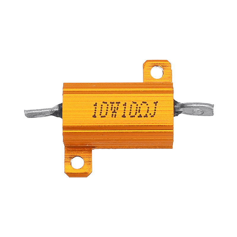 20pcs RX24 10W 10R 10RJ Metal Aluminum Case High Power Resistor Golden Metal Shell Case Heatsink Resistance Resistor