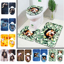 3PCS Non-Slip Bathroom Washable Carpet Animal Bathroom Rug Toilet Cover Mat
