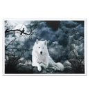 White Wolf Stone Canvas Wall Paintings Frameless Pictures Art Home Decor