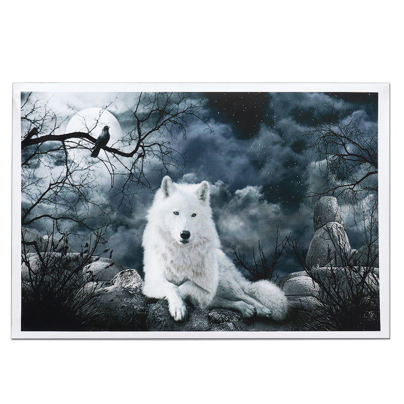 White Wolf Stone Canvas Wall Paintings Frameless Pictures Art Home Decor